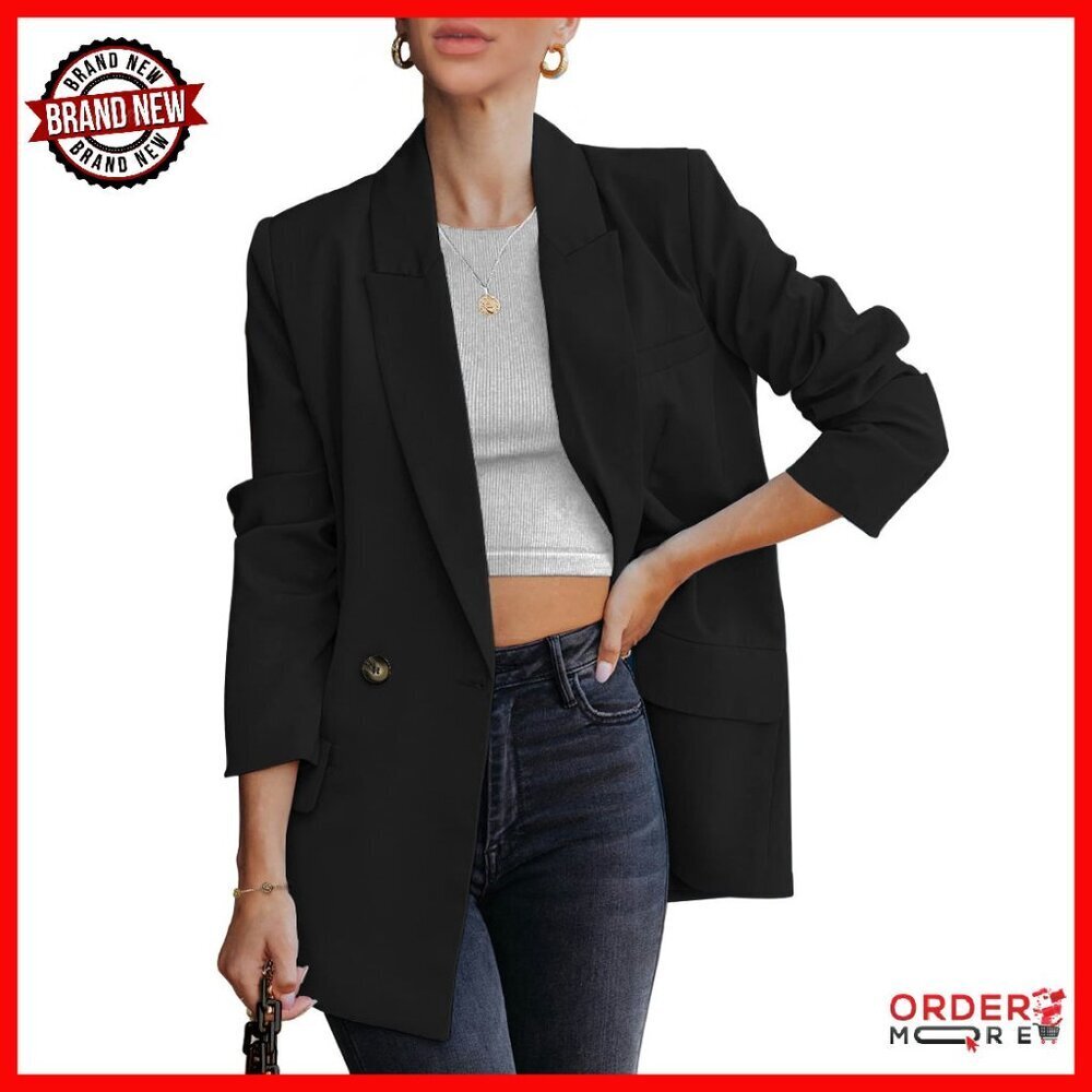 Double-Breasted Blazer for Women Work Casual Office Long Sleeve